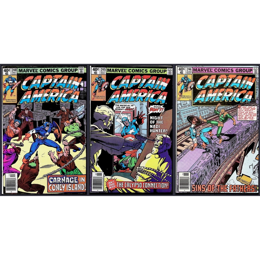 Captain America, Vol. 1 3X Comic Lot #240B 245B 246B Marvel Comics Newsstand